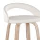 LumiSource Grotto Swivel Bar Stool with White Faux Leather Upholstery in Whitewashed Wood and Black (Set of 2), , large