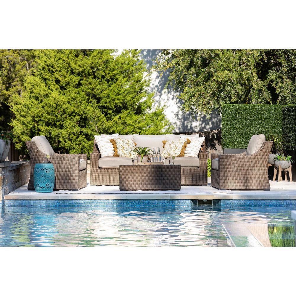 Amber Shores Newport 4 Piece Conversation Set In Gray And Brown Nebraska Furniture Mart