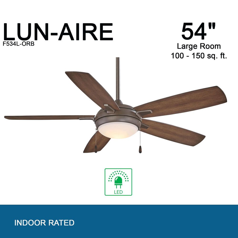 Minka-Aire Lun Aire 54" Ceiling Fan with LED Light in Oil Rubbed Bronze, , large