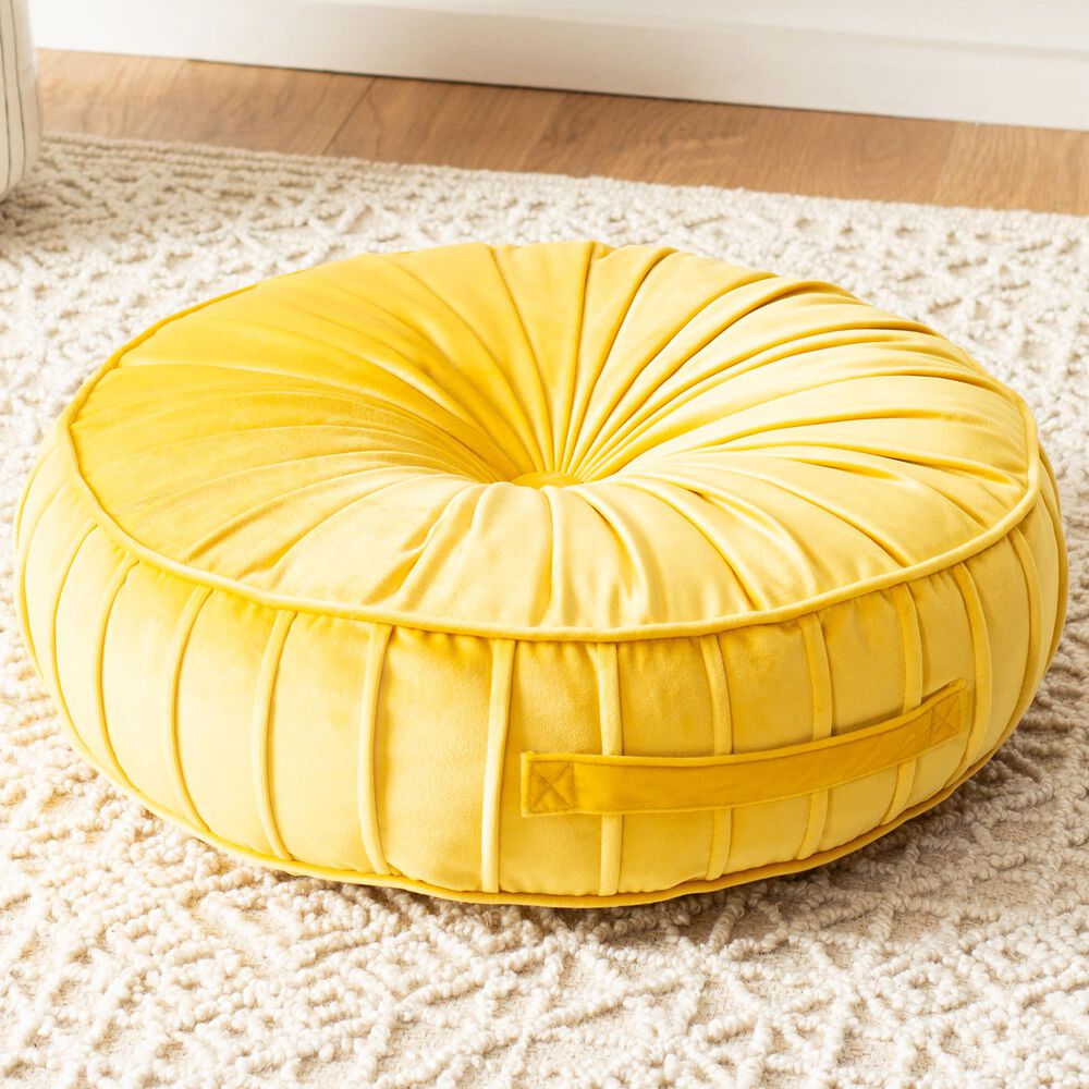 Safavieh Clary 18" Floor Pillow in Mustard, , large