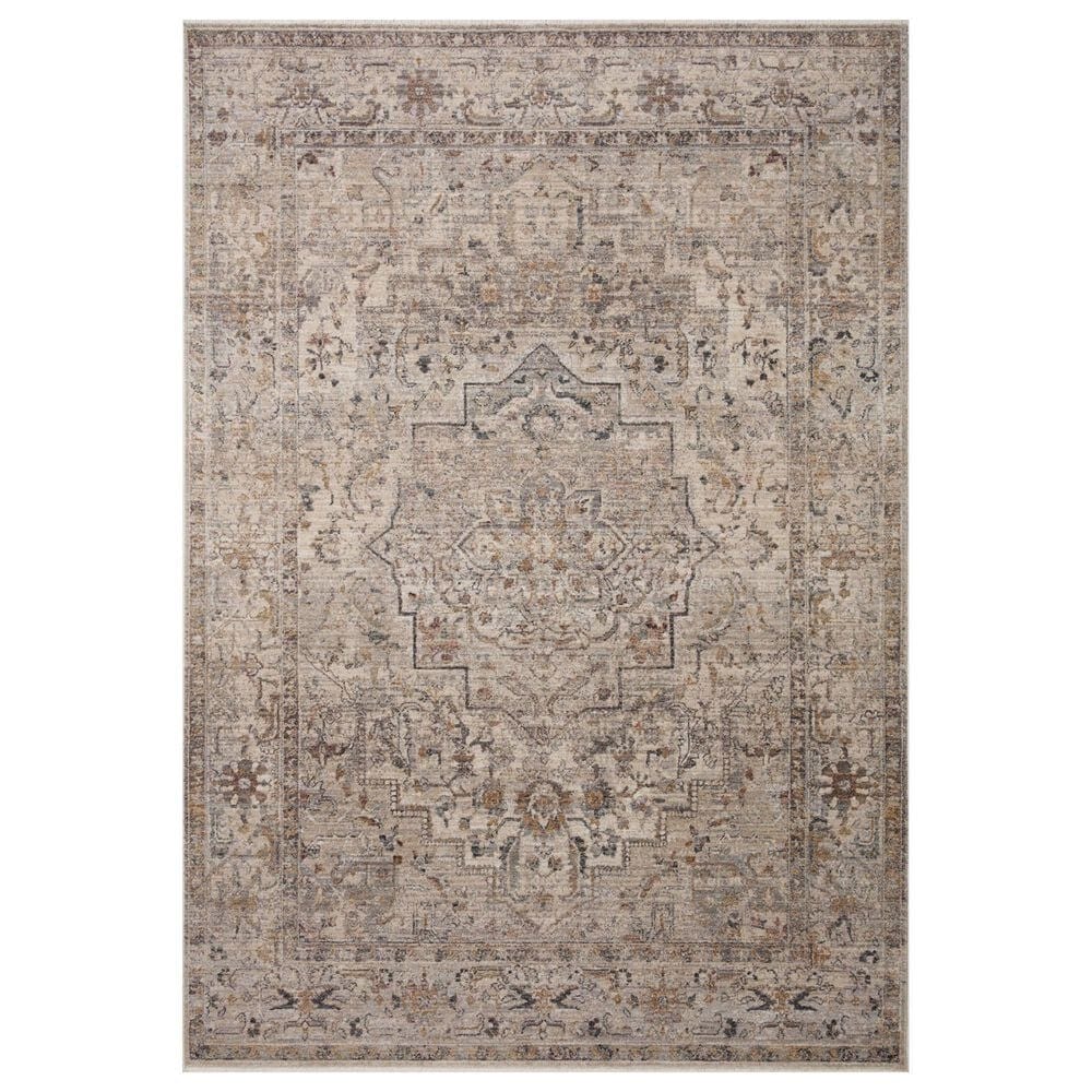 Loloi Lyra 7"10" Round Natural and Gold Area Rug, , large