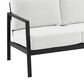Linon Home Decor Holland Outdoor Sofa with White Cushions in Black, , large