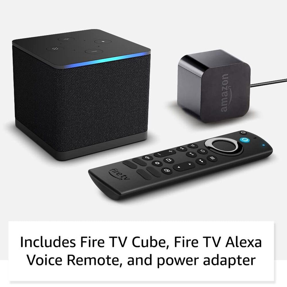 Fire TV Cube with Alexa Voice Remote, 4K Ultra HD, Media Player,  Wi-Fi 6E in Black