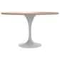 Leisuremod LeisureMod Verve Collection 48 Round Dining Table, White Base with Light Natural Wood MDF Top, , large