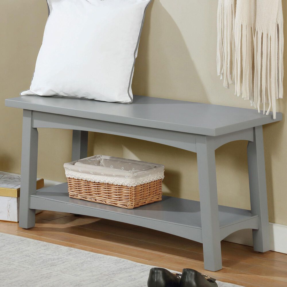 Bolton Furniture Craftsbury 36" Entryway Bench in Gray, , large