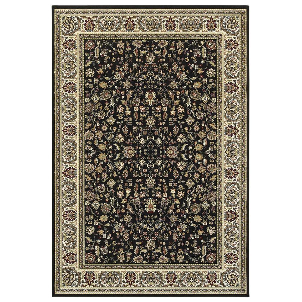 Oriental Weavers Kashan 108B 3"10" x 5"5" Black Area Rug, , large