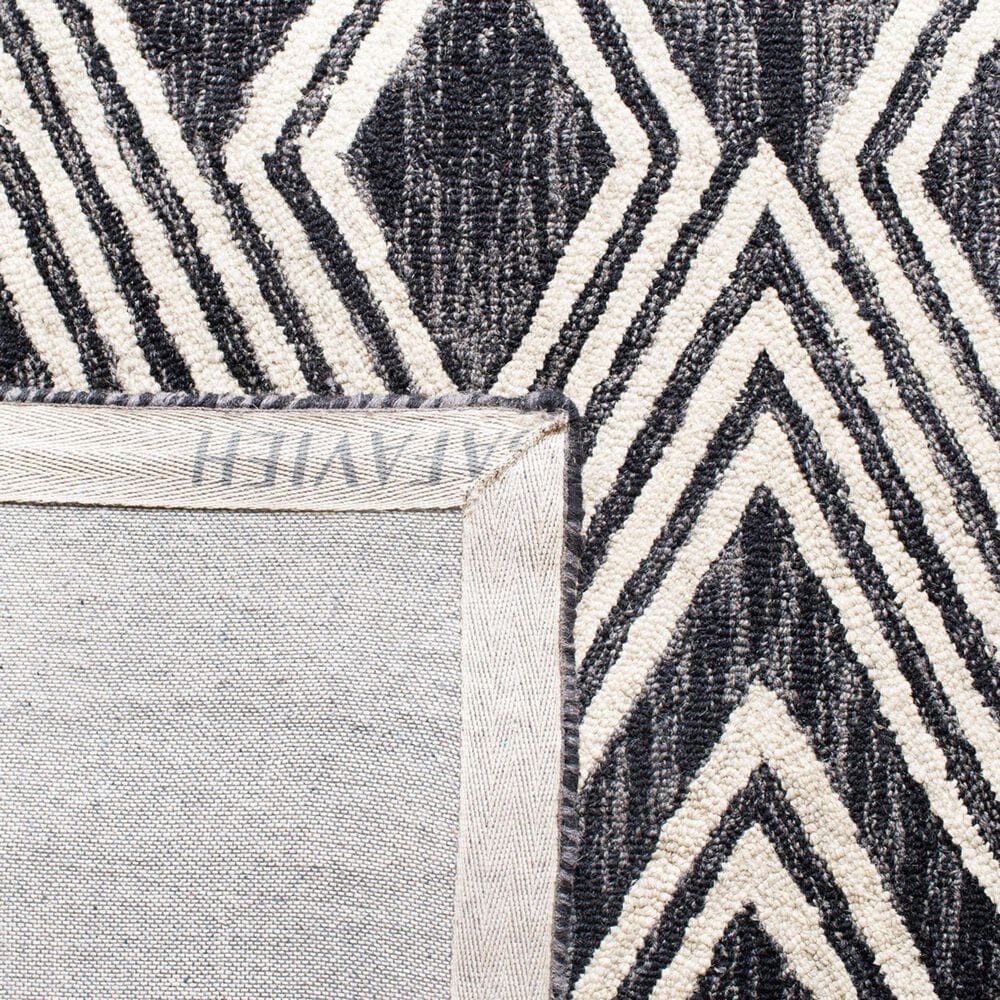 Safavieh Micro-Loop MLP156H 5&#39; Square Charcoal and Ivory Area Rug, , large