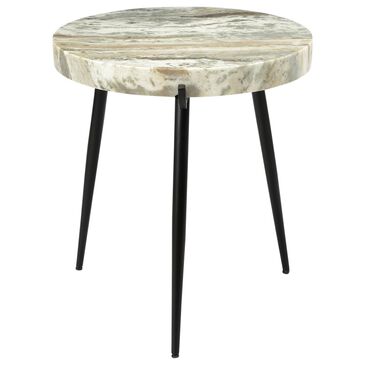 Moe"s Home Collection Brinley Marble Accent Table in Light Brown and Black, , large