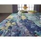 Nourison Prismatic PRS09 8"6" x 11"6" Silver and Blue Area Rug, , large