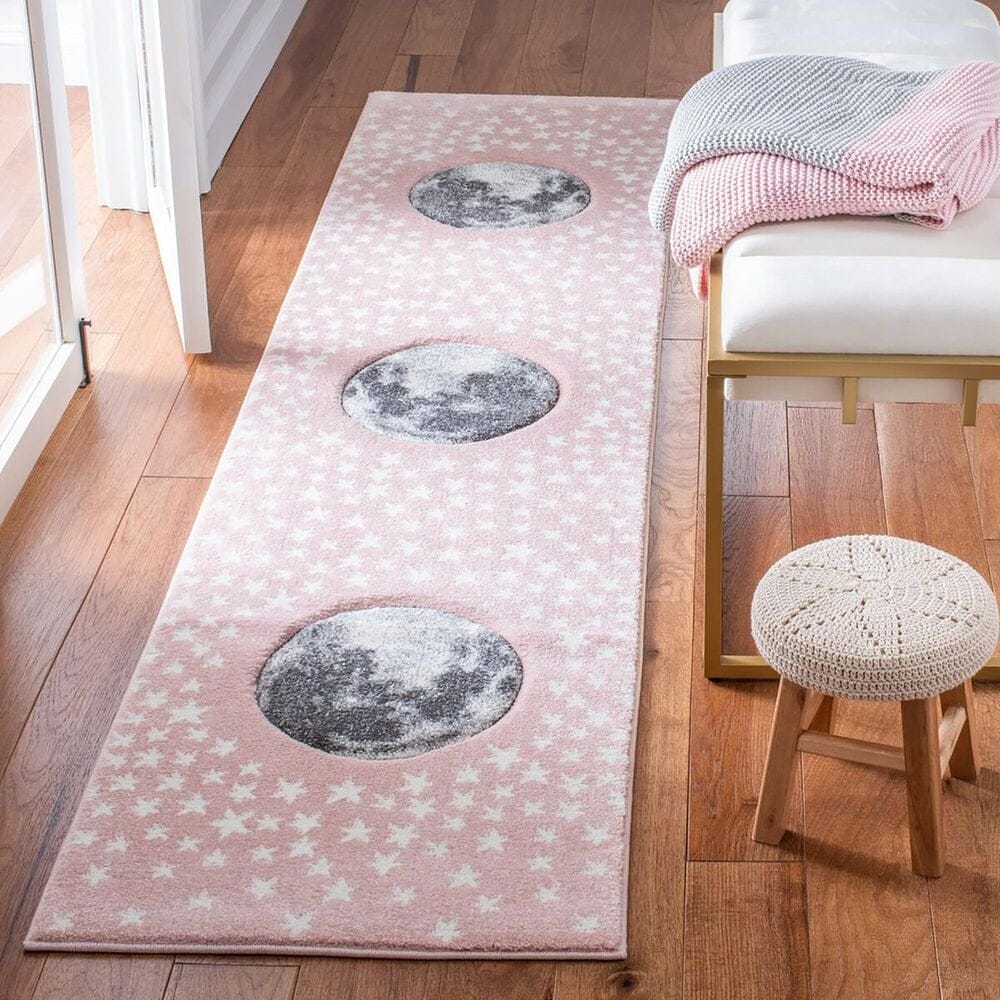 Safavieh Carousel 2&#39; x 8&#39; Pink and Grey Kids Runner, , large