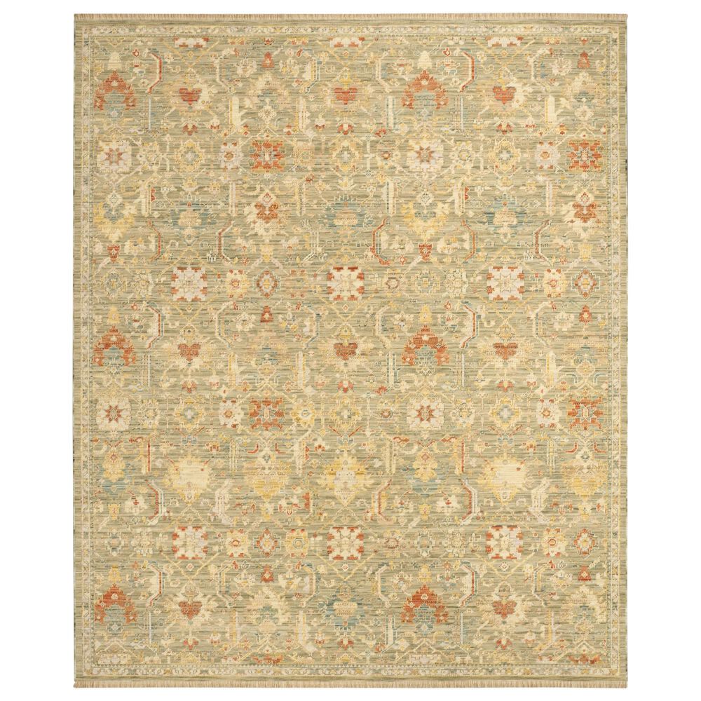 Nourison Antique Bloom Sage and Multicolor 9" x 12" Area Rug, , large