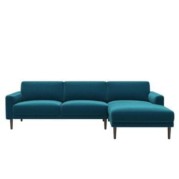 Interlochen 2-Piece Right Facing Sofa Chaise in Teal Velvet, , large
