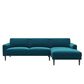 Interlochen 2-Piece Right Facing Sofa Chaise in Teal Velvet, , large