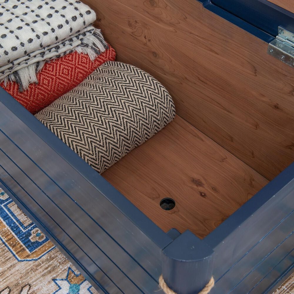 Linon Home Decor Brosnan Rope Cedar Chest in Blue, , large