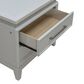 Belle Furnishings Reflections King Upholstered Bed with Two Nightstands in Pearl White and Rhinestone, , large