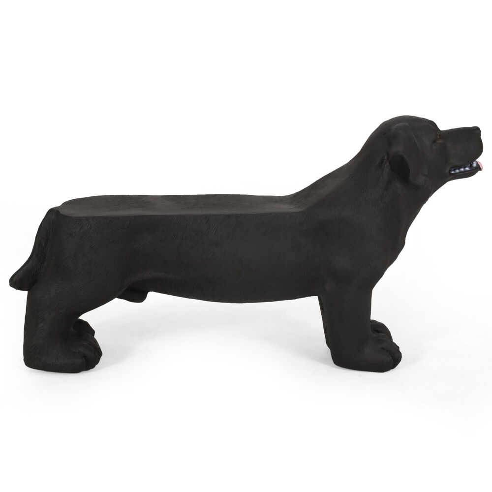 Hearth and Haven Outdoor MGO Dog Bench in Matte Black, , large