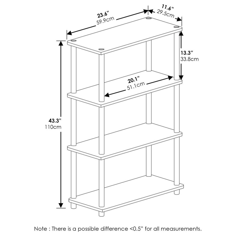HOMLUX Turn-N-Tube 4-Tier Multipurpose Shelf Display Rack in French Oak Grey and Black, , large
