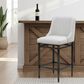 Armen Living Marvin Bar Height Stool with Ivory Upholstery in Antique Pewter, , large