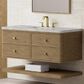 James Martin Allamari 48" Single Bathroom Vanity in Dune Mist with 3 cm Victorian Silver Silestone Top and Rectangular Sink, , large