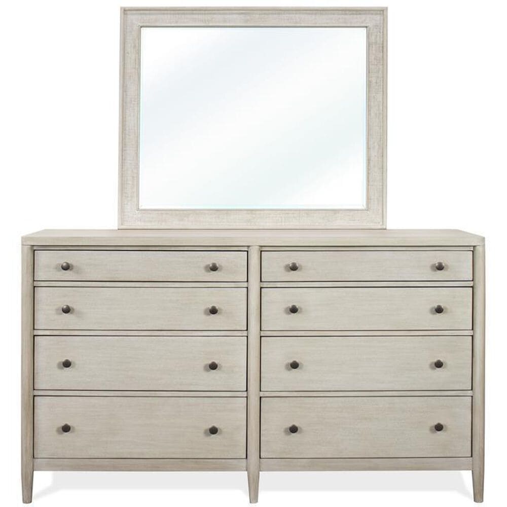 Riverside Furniture Laguna 8 Drawer Dresser and Mirror in Drift, , large
