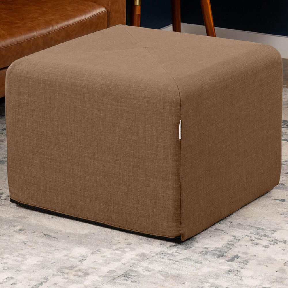 Jaxx Monroe Medium Ottoman in Earth Brown, , large