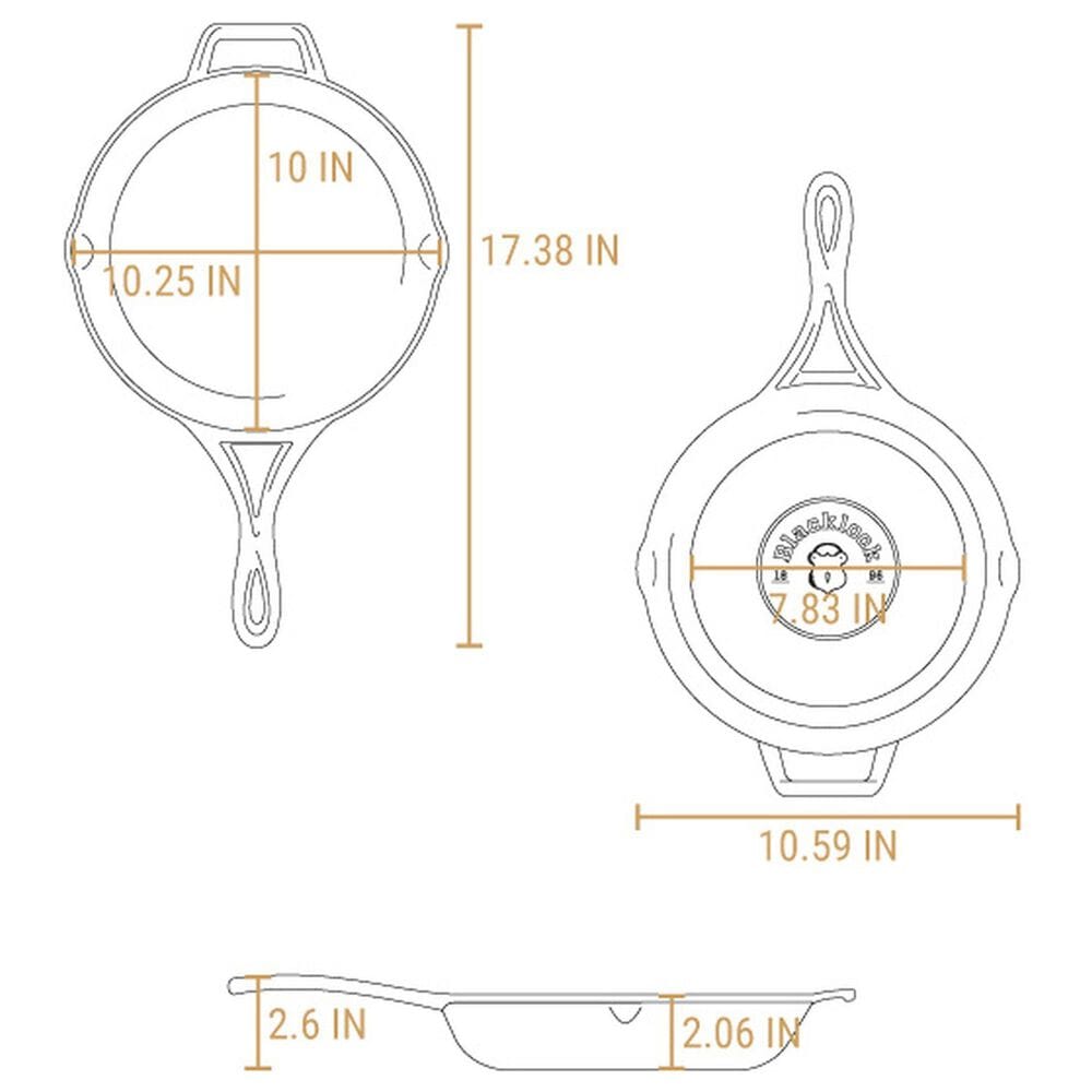 Lodge Blacklock 10.25&quot; Triple Seasoned Cast Iron Skillet in Black, , large