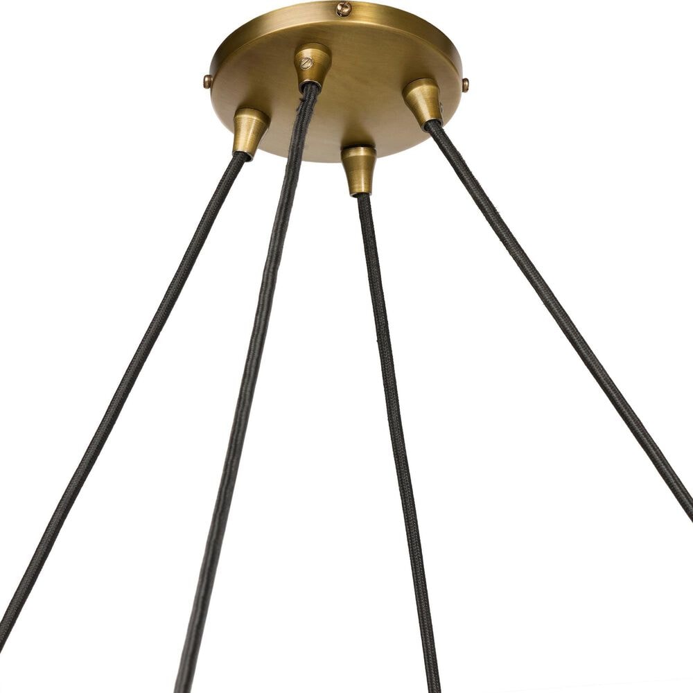 Amber Lewis x Four Hands Hockley 4-Light Chandelier with Cream Glass Shades in Aged Antique Brass, , large