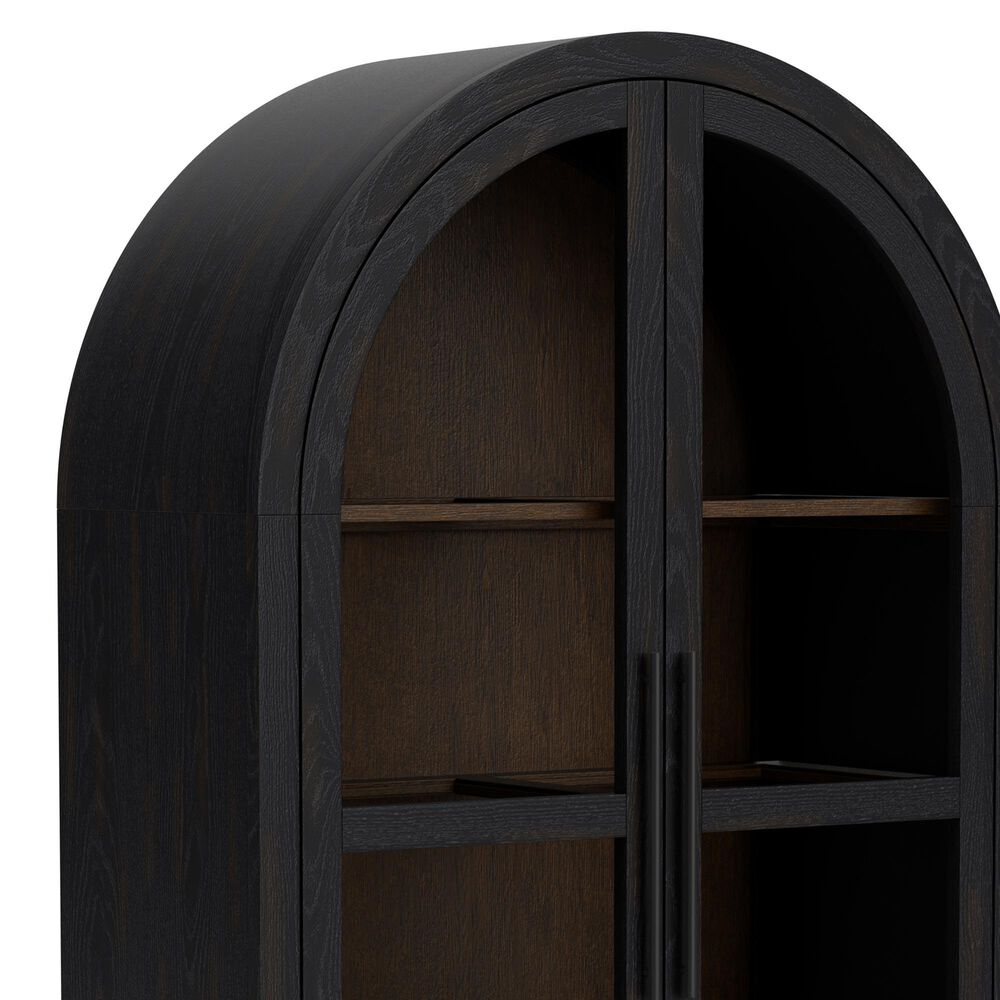 Riverside Furniture Calhoun 2-Door Display Cabinet in Black, , large