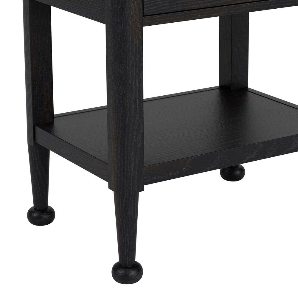Riverside Furniture Calhoun 1-Drawer Nightstand in Ebony Whiskey Oak with USB Ports, , large