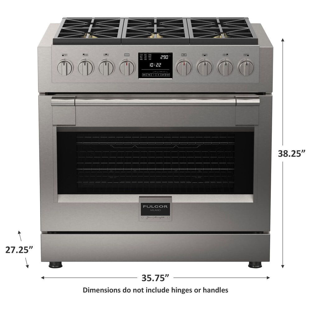 Fulgor Milano Sofia 5.7 Cu. Ft. 36&quot; Professional Dual Fuel Range in Stainless Steel, , large
