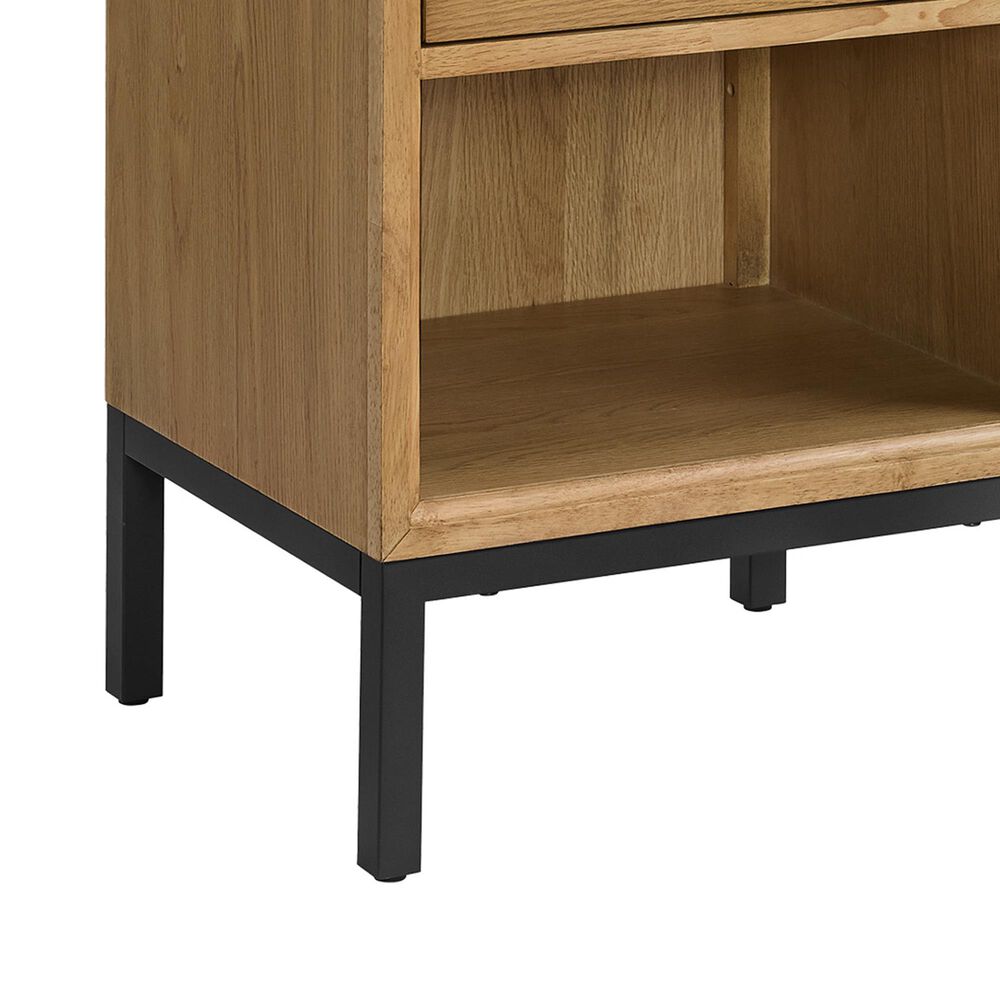 Hawthorne Furniture Newport 1-Drawer Nightstand in Natural Oak and Matte Black, , large