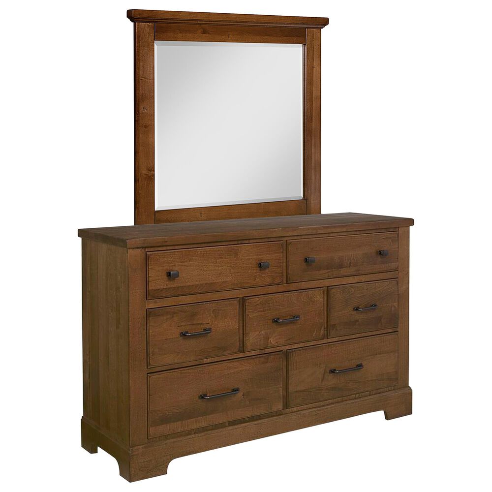 Viceray Collections Cool Rustic 7-Drawer Dresser with Mirror in Amber, , large