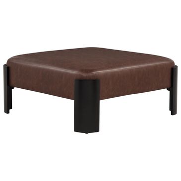 Linden Boulevard Sutherland Square Ottoman in Brown, , large