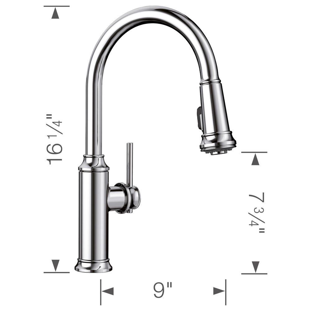 Blanco Empressa Pull-Down Kitchen Faucet 1.5 GPM in Chrome, , large