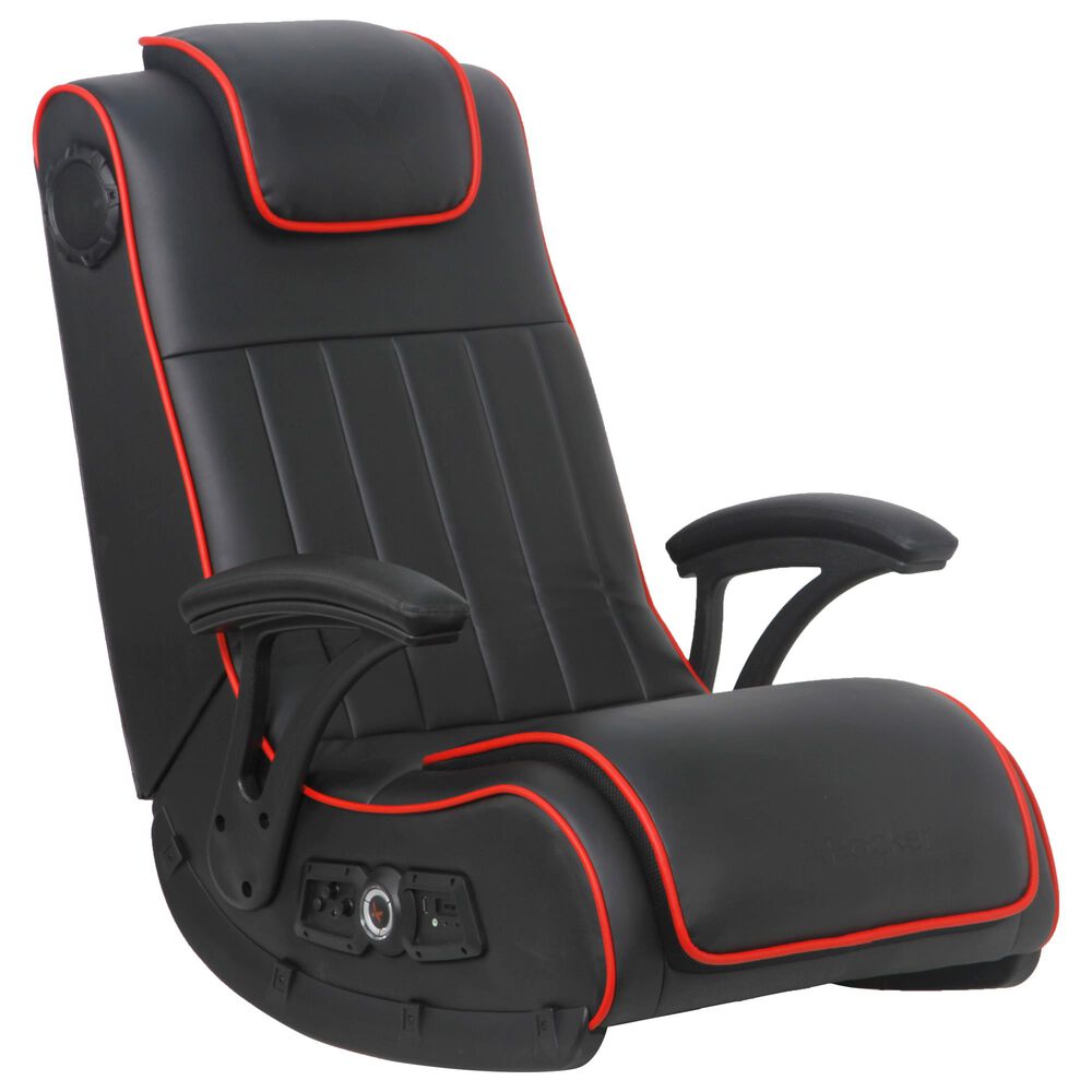 X-Rocker Pro Series H4 2.1 Dual Wireless and Bluetooth Floor Rocker in Black and Red, , large