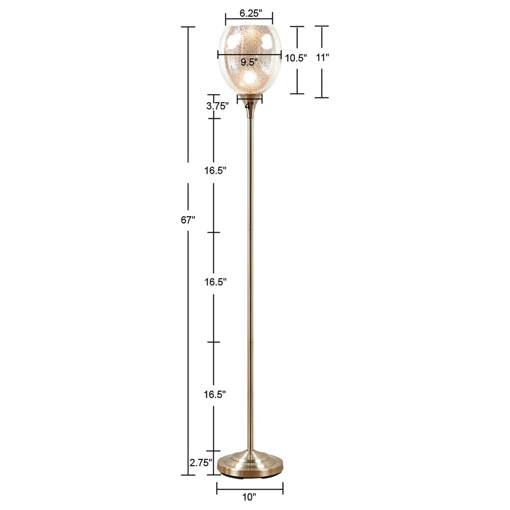 Hampton Park Bellow Uplight Floor Lamp in Antique Brass, , large