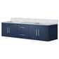 Lexora Home Geneva 72" Double Bathroom Vanity in Navy Blue with 2 cm White Carrara Marble Top and Rectangular Sinks, , large
