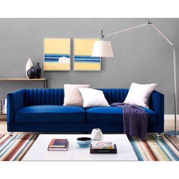 Tov Furniture Aviator Velvet Sofa in Navy , , large