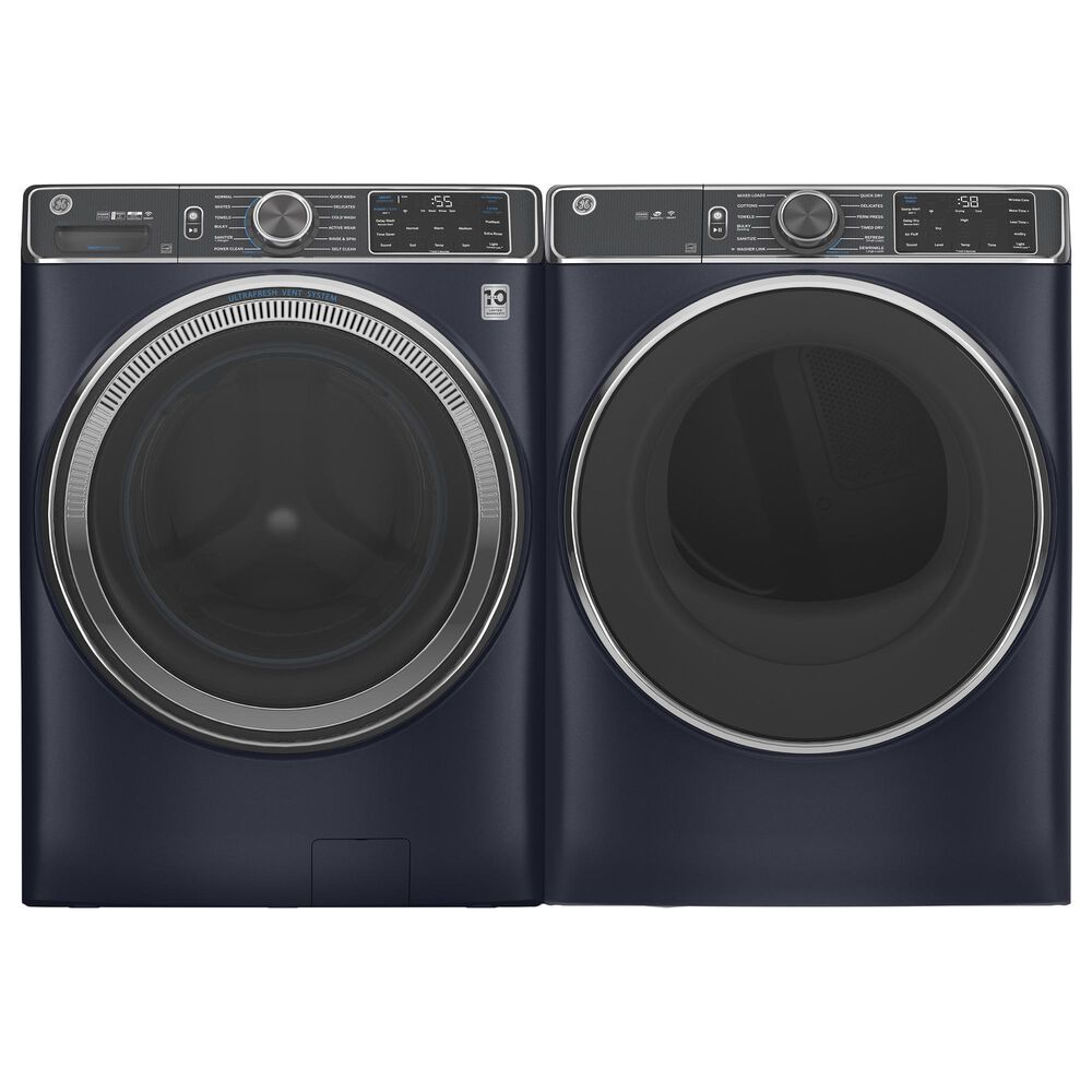 GE Appliances 5 Cu. Ft. Front Load Washer and 7.8 Cu. Ft. Electric Dryer Laundry Pair in Sapphire Blue, , large