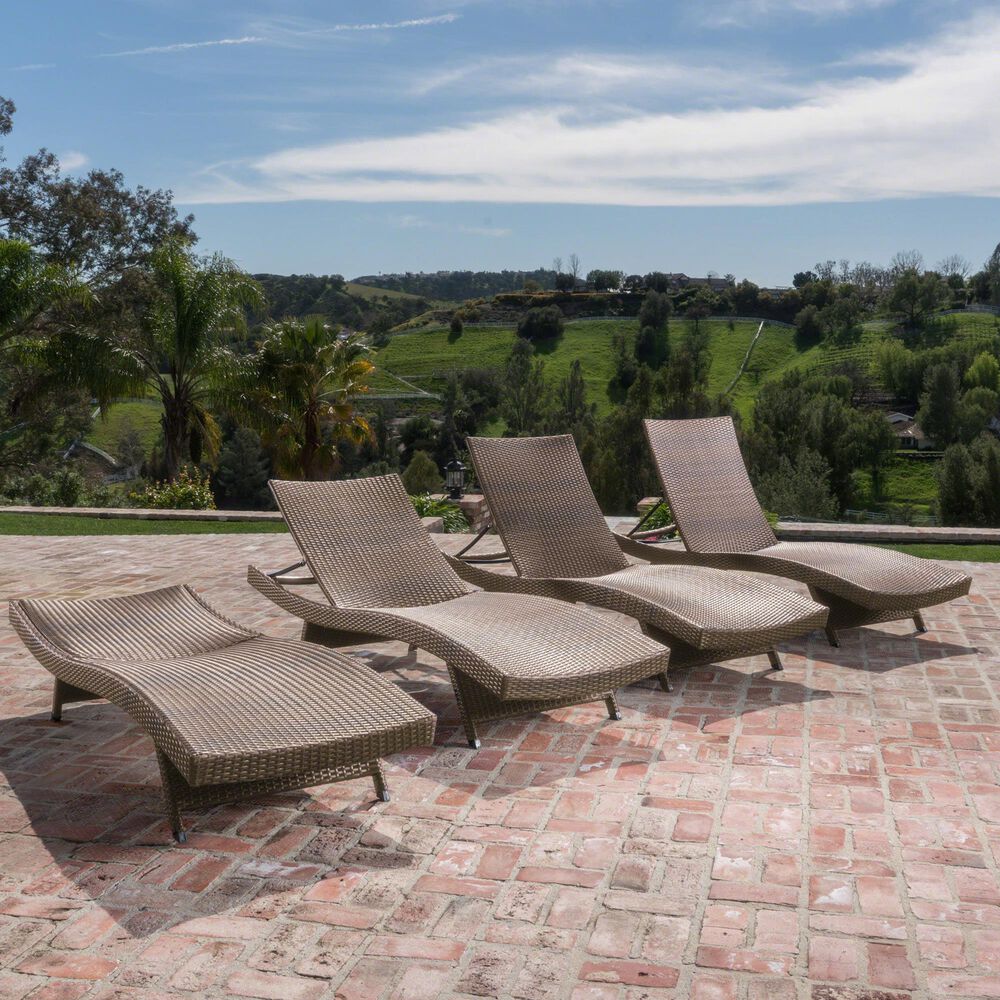 Noble House Salem Patio Chaise Lounge in Mixed Mocha &#40;Set of 2&#41;, , large