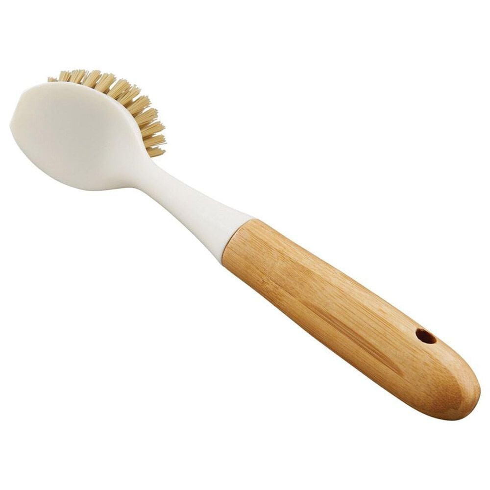 HIC Kitchen Handle Dish Scrubbing Brush in White and Brown, , large