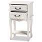 Baxton Studio Gabrielle 2-Drawer End Table in White, , large