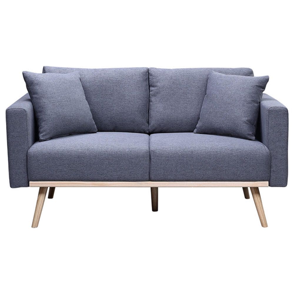 HOMLUX 56.5" Stationary Loveseat with USB Ports in Dark Gray, , large