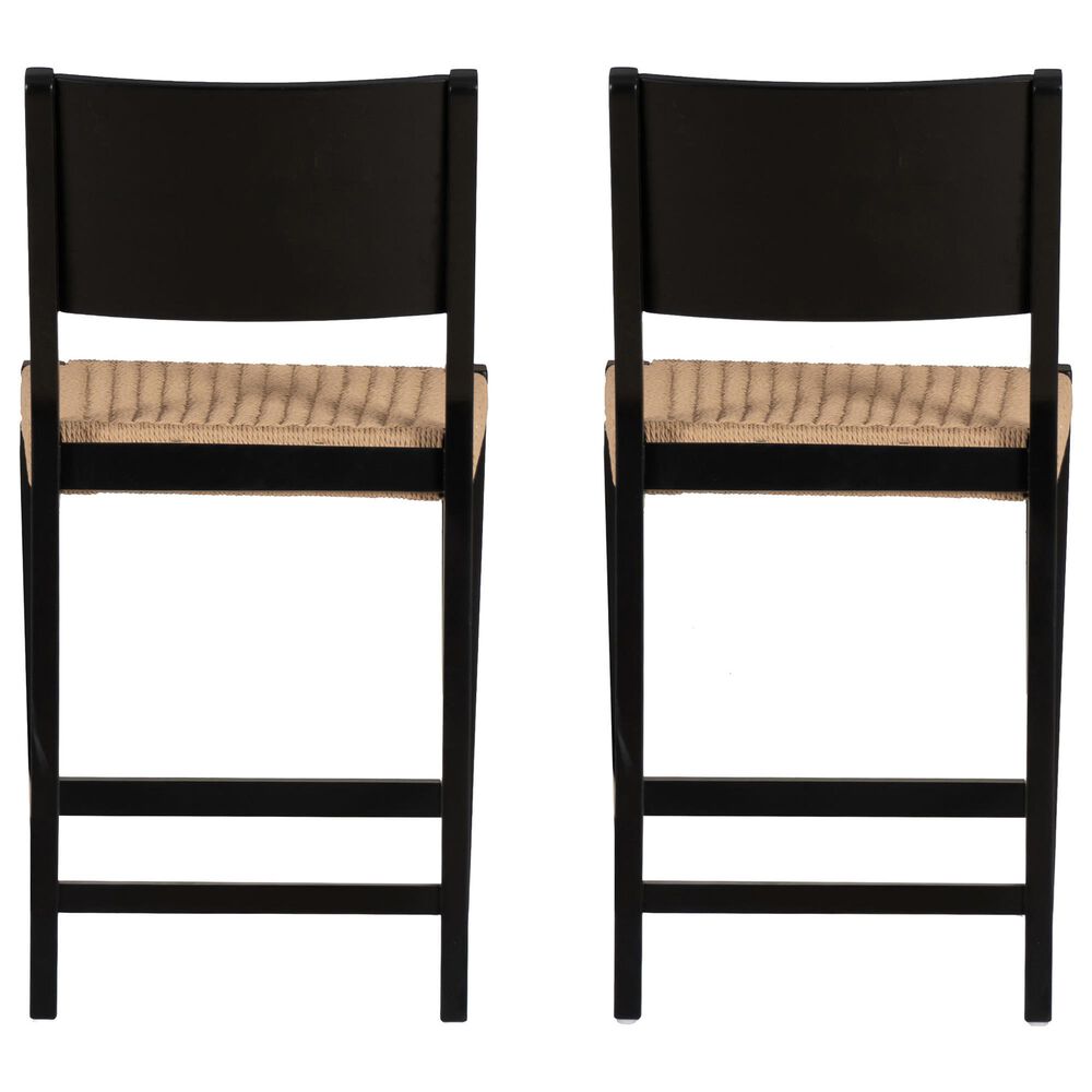 Linon Home Decor Cadence Counter Stool in Matte Black and Natural (Set of 2), , large