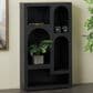 Maple and Jade 5-Shelf Geometric Storage Shelving Unit in Matte Black, , large