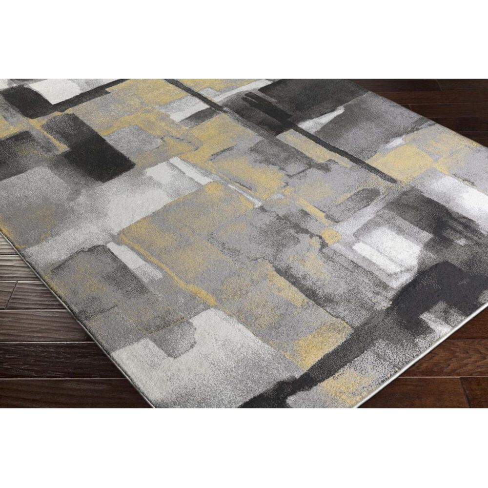 Surya Pepin PEI-1020 5&#39;3&quot; x 7&#39;6&quot; Black, Medium Gray and Mustard Area Rug, , large
