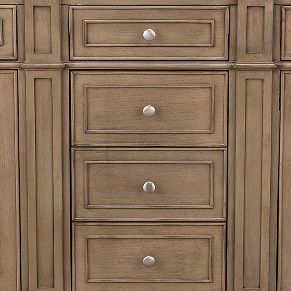 James Martin Vanities Bristol 72&quot; Double Bathroom Vanity in Whitewashed Walnut with Single Hole 3 cm White Zeus Quartz Top and Rectangular Sinks, , large
