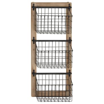 Maple and Jade 14" x 34" Magazine Rack Holder in Black and Brown, , large