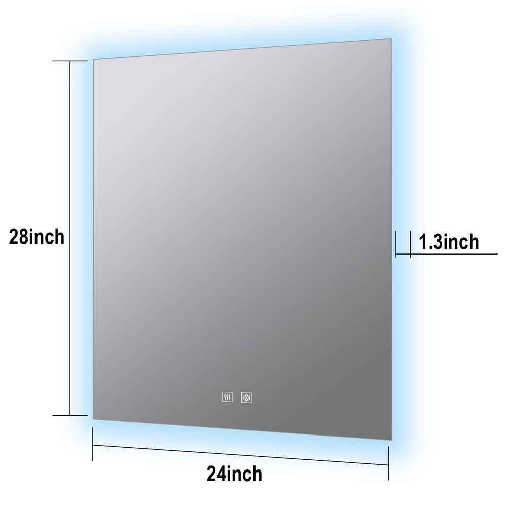Lexora Home Vellum 24" x 28" LED Vanity Mirror, , large