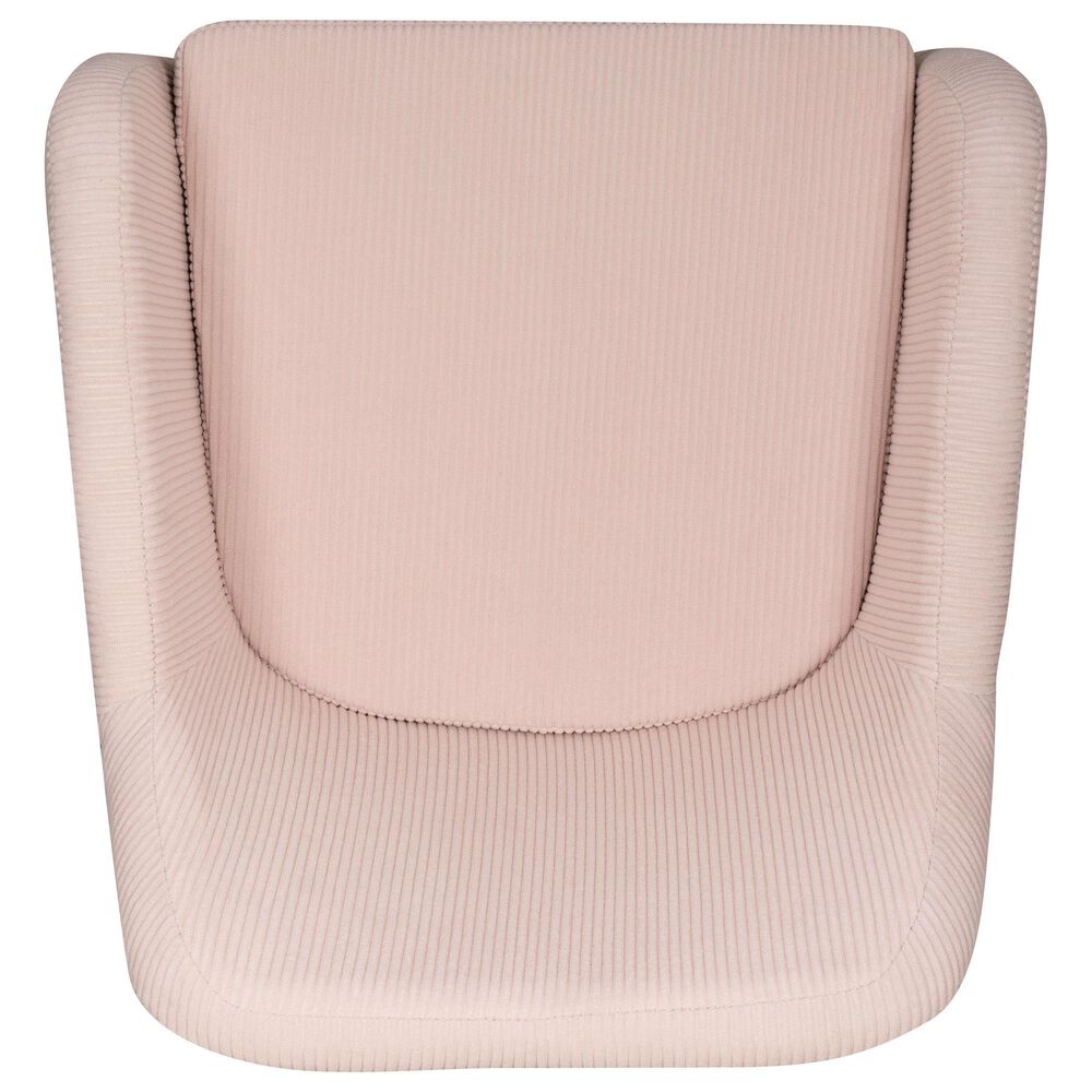 Linon Home Decor Rylen Office Chair with Pink Cushion in Silver, , large